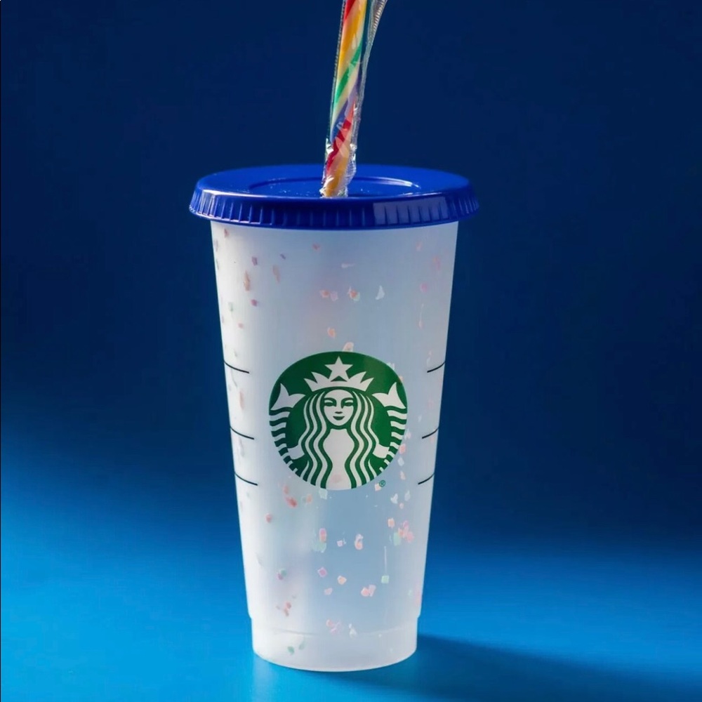 2 Starbucks confetti cups with rainbow straws… - Picture 11 of 12